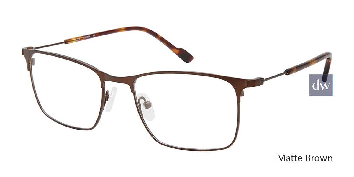 C03 Matte Brown Tlg NU041 Titanium Eyeglasses.