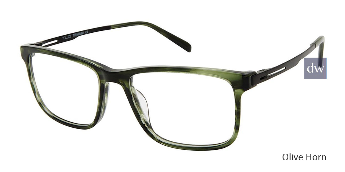 C03 Olive Horn NU044 Titanium Eyeglasses.