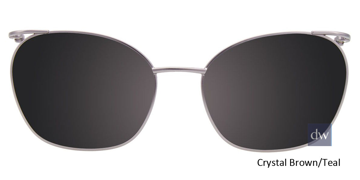 Crystal Brown Teal Clip-On