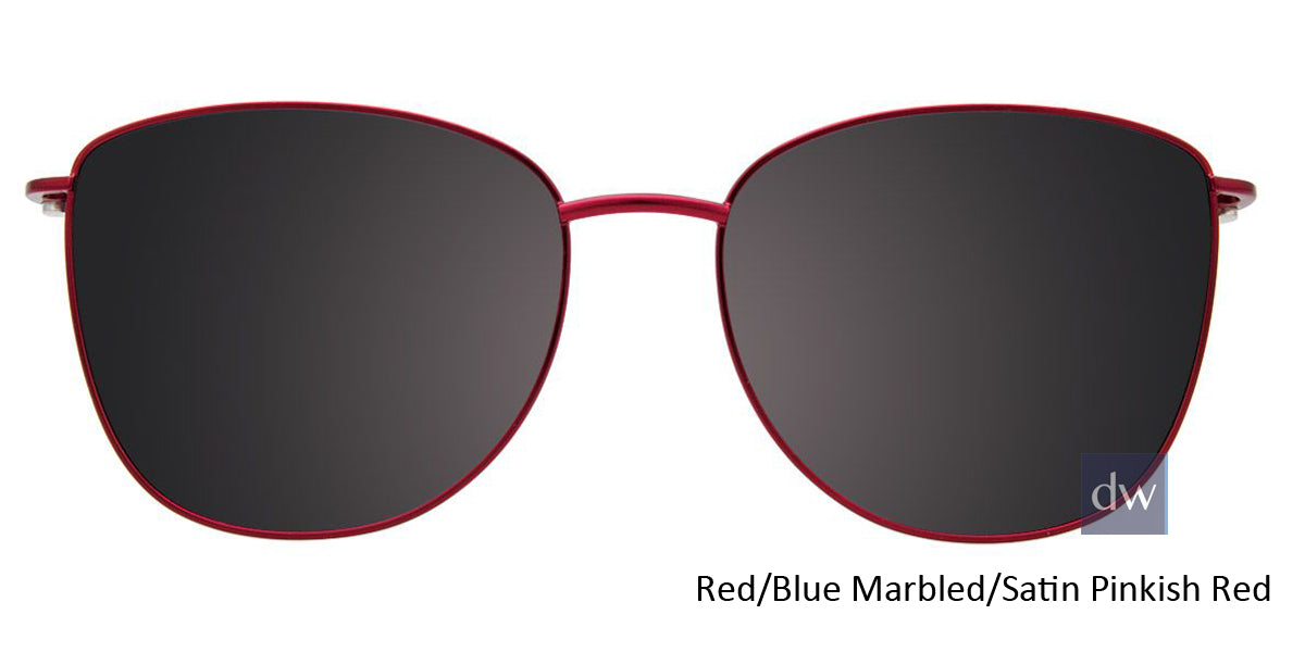 Red Blue Marbled Satin Pinkish Red Clip-On