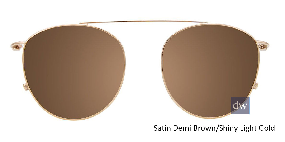 Satin Demi Brown Shiny Light Gold Clip-On
