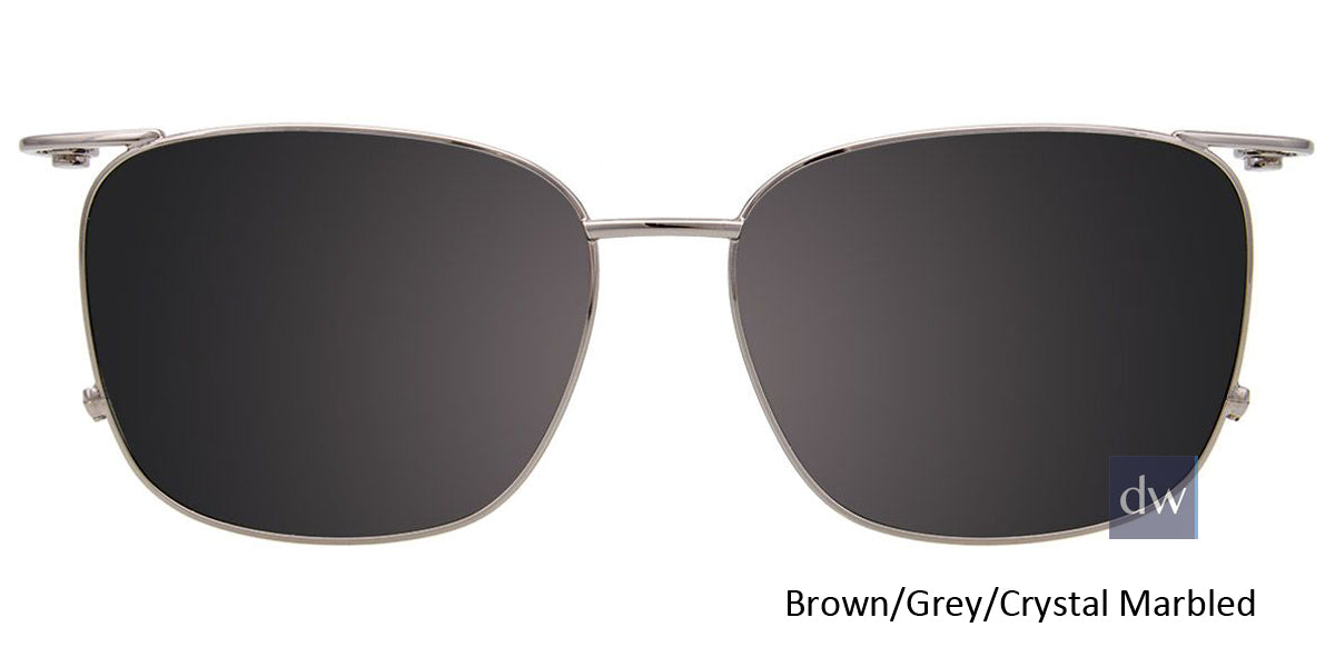 Brown Grey Crystal Marbled Clip-On