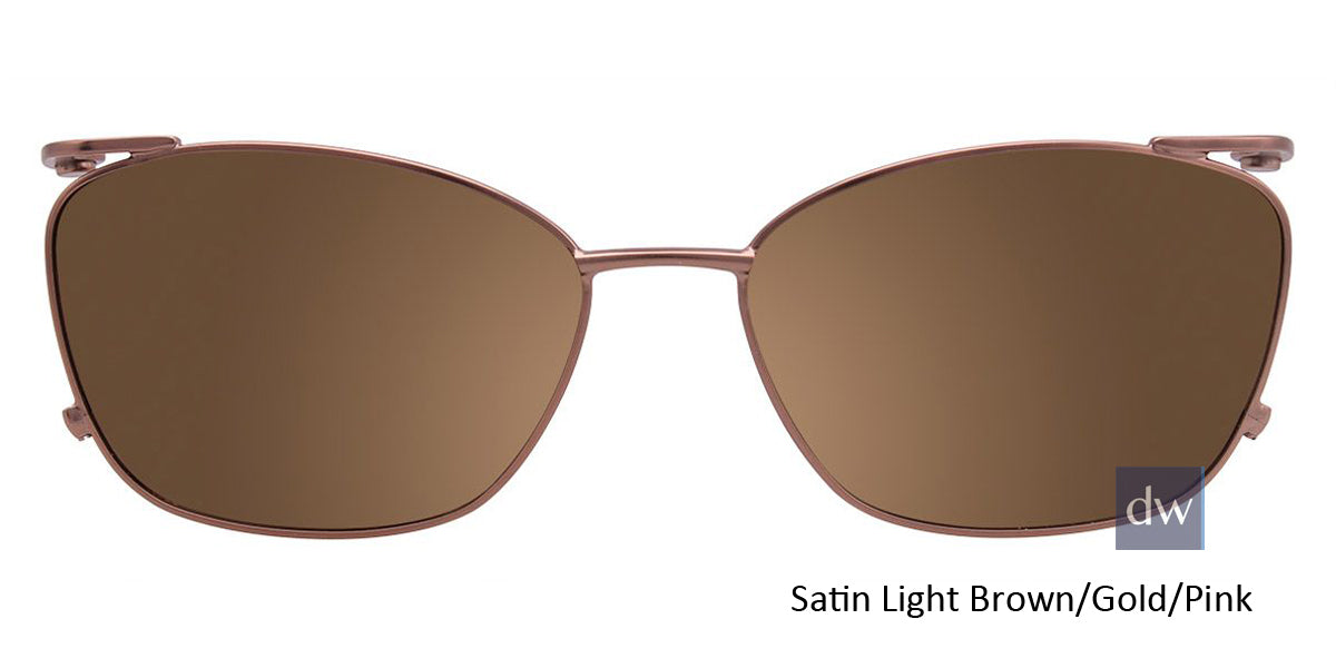 Satin Light Brown Gold Pink Clip-On