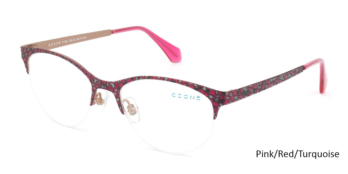 Pink/Red/Turquoise C-Zone P1160 Eyeglasses.
