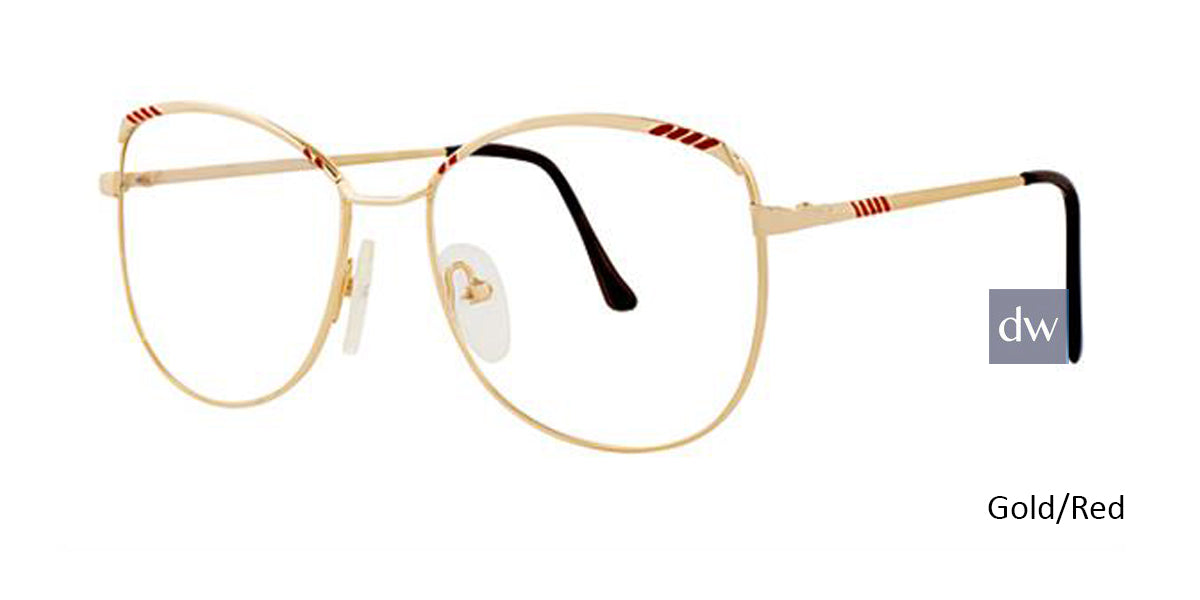 Gold/Red Elan 153 Eyeglasses.