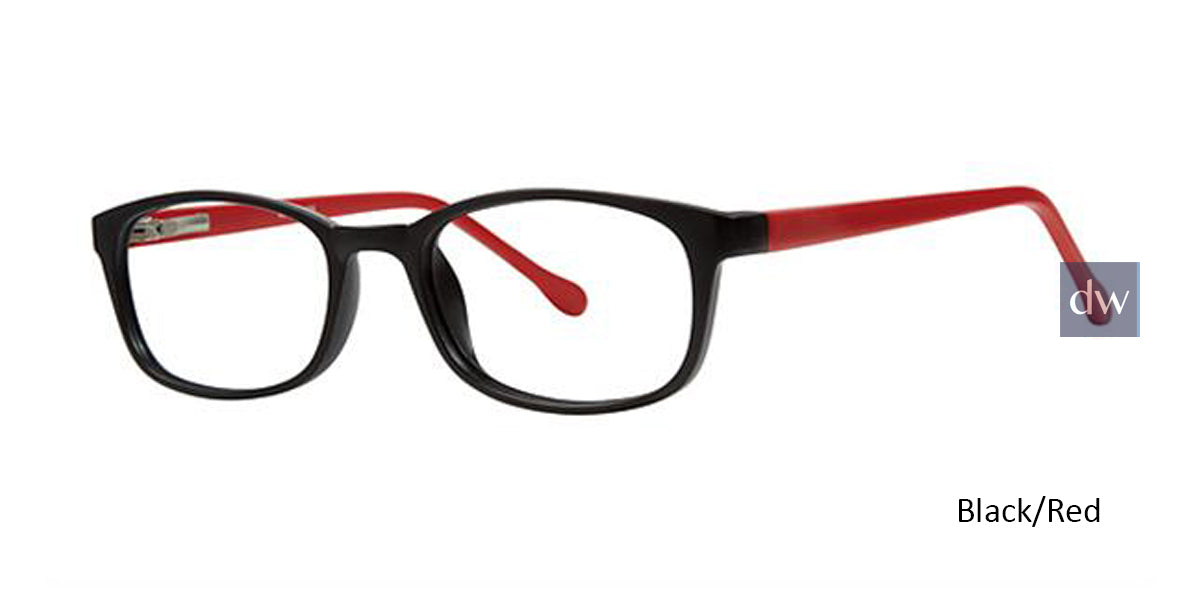 Black/Red Parade Q Series 1777 Eyeglasses - Teenager.