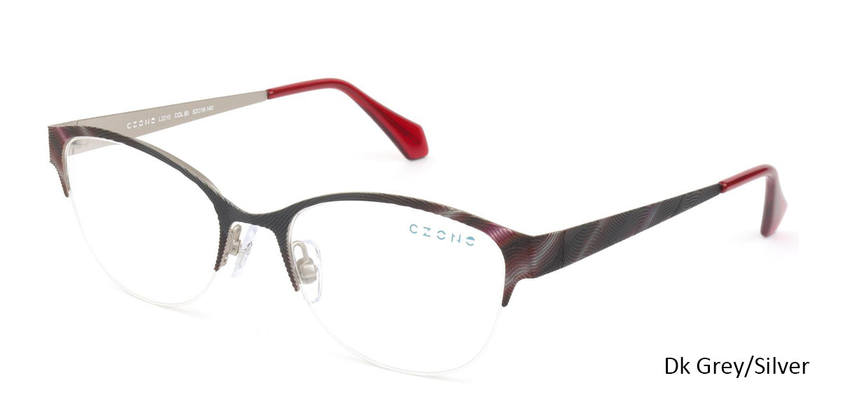 Dk Grey/ Silver C-Zone L2210 Eyeglasses.