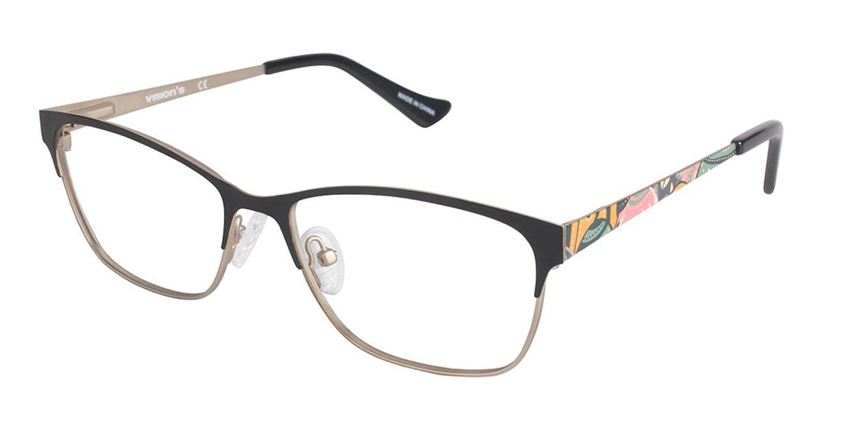 Matte Black/Gld (c01) Vision's 233 Eyeglasses.