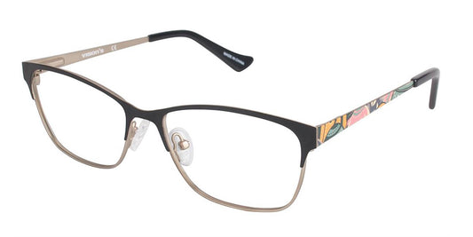 Matte Black/Gld (c01) Vision's 233 Eyeglasses.