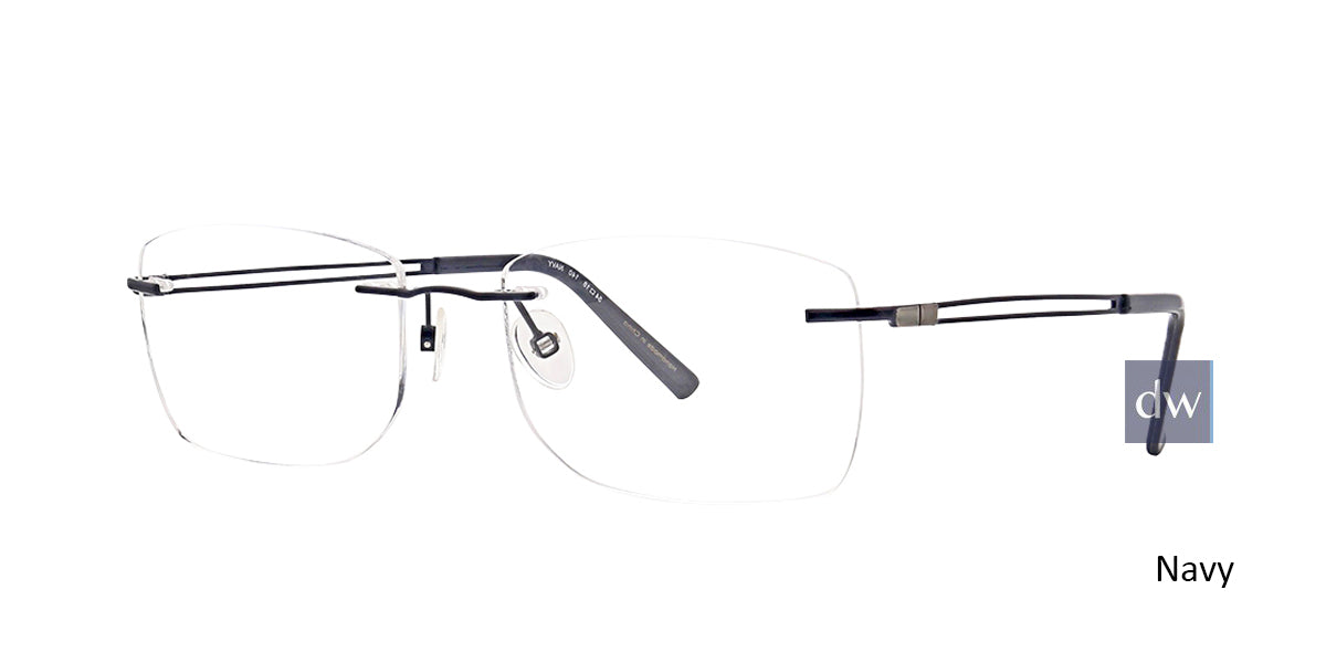 Navy Totally Rimless 275 Force Eyeglasses.