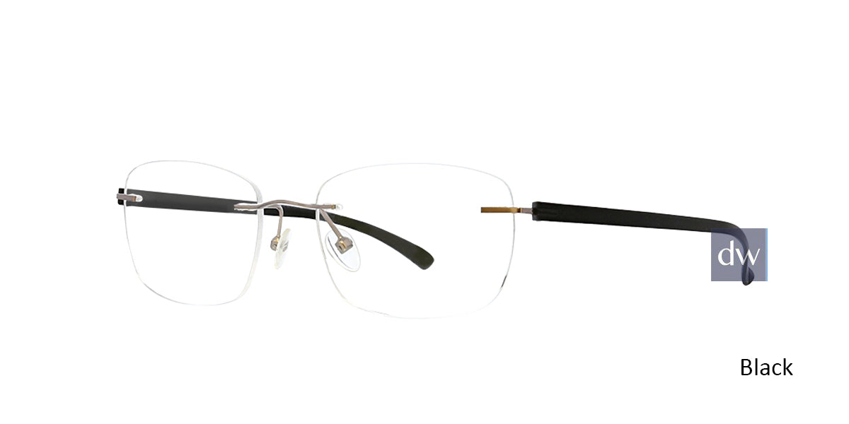 Black Totally Rimless 297 Accelerate Eyeglasses.