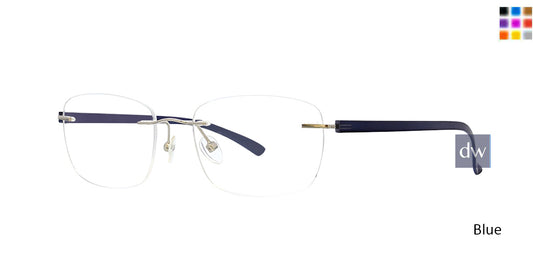 Blue Totally Rimless 297 Accelerate Eyeglasses.
