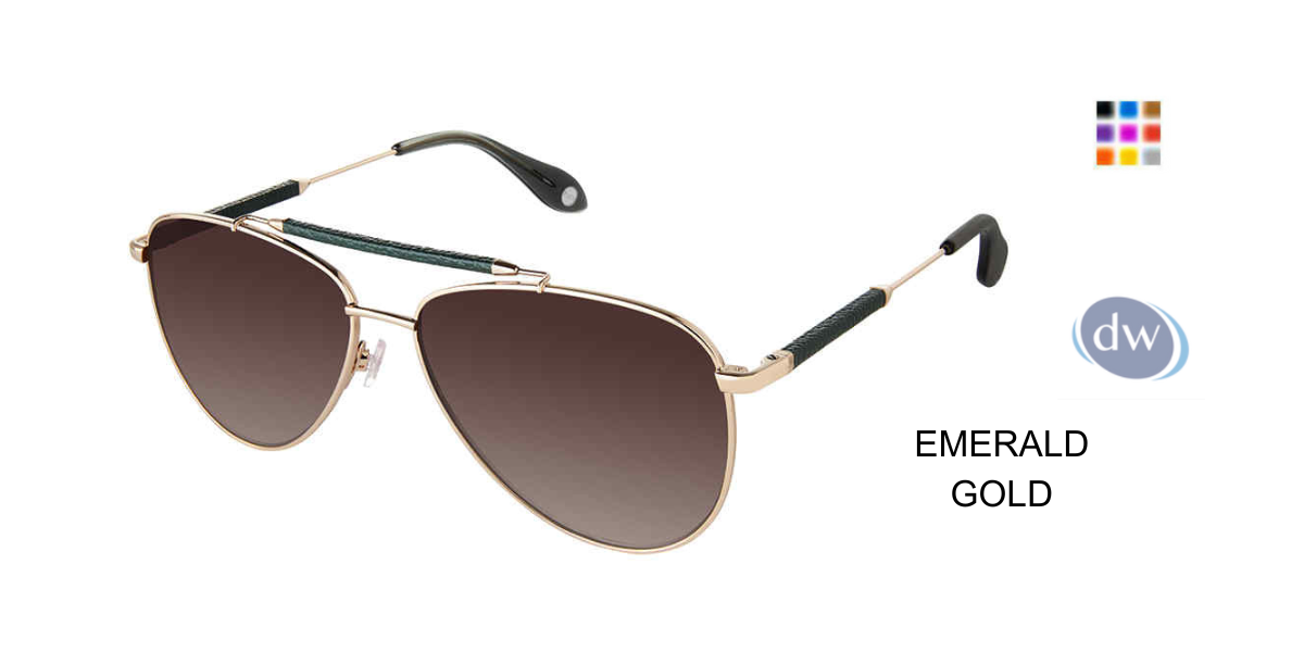 FYSH F-2098 Sunglasses Emerald Gold