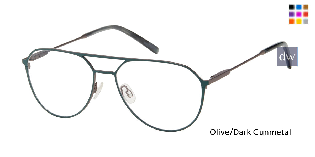 Olive/Dark Gunmetal Mini 764007 Eyeglasses.
