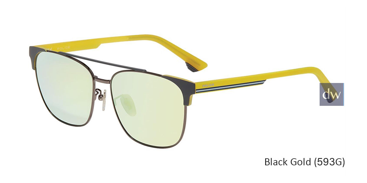 Black Gold (593G) Police SPL574 Sunglasses.