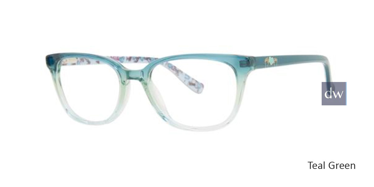 Teal Green Kensie Girls RX Love Eyeglasses.