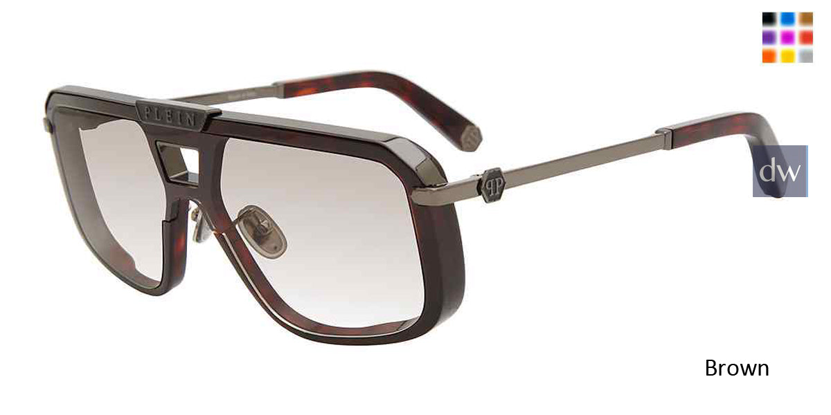 Brown Philipp Plein SPP008M Sunglasses.