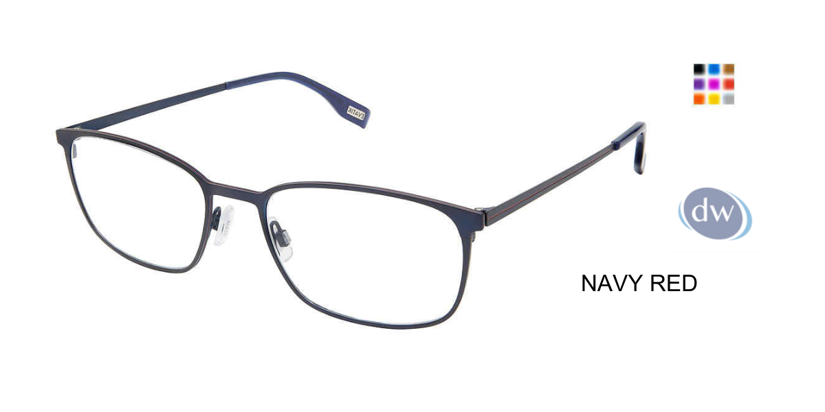 EVATIK E-9225 Eyeglasses NAVY RED