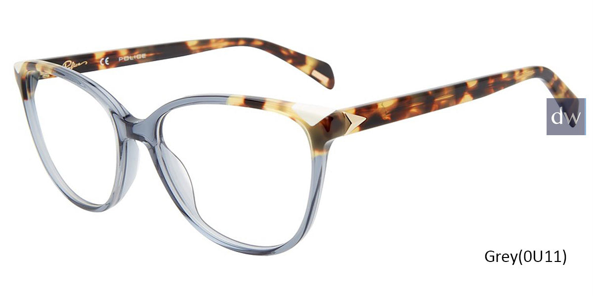 Grey (0U11) Police VPLD90W Eyeglasses.