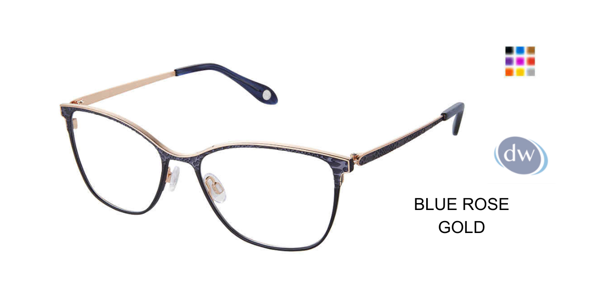 FYSH F-3712 Eyeglasses Blue Rose Gold