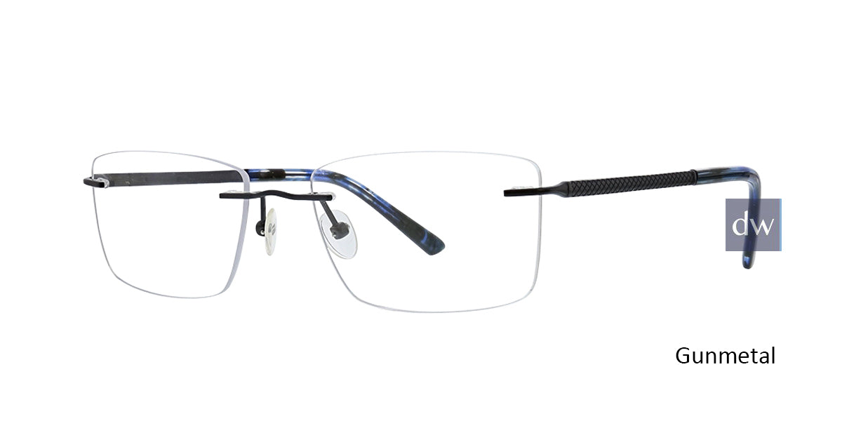 Gunmetal Totally Rimless 302 Bypass Eyeglasses.