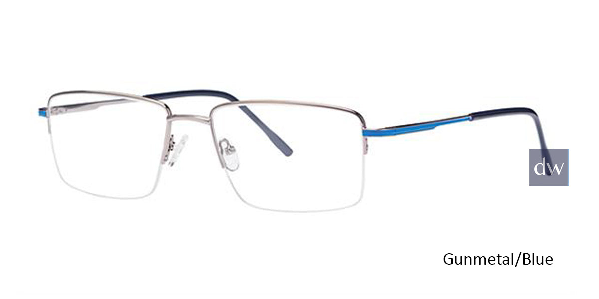 Gunmetal/Blue Elan 3722 Eyeglasses.