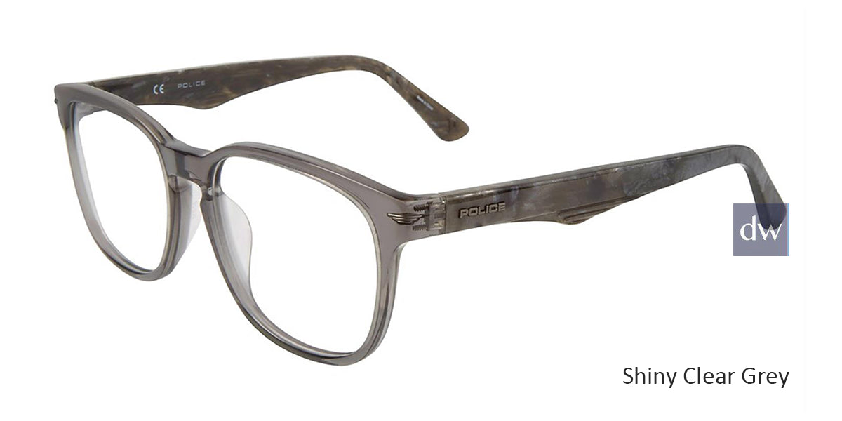 Shiny Clear Grey Police VPL392 Eyeglasses.