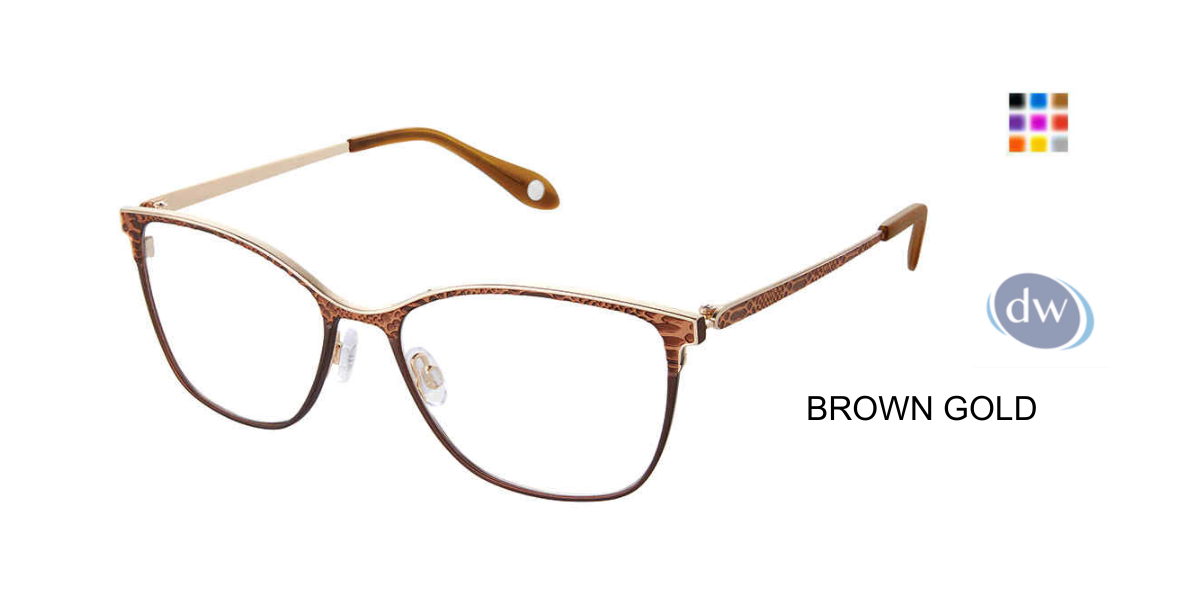 FYSH F-3712 Eyeglasses Brown Gold