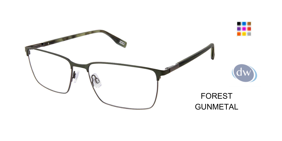EVATIK E-9264 Eyeglasses FOREST GUNMETAL