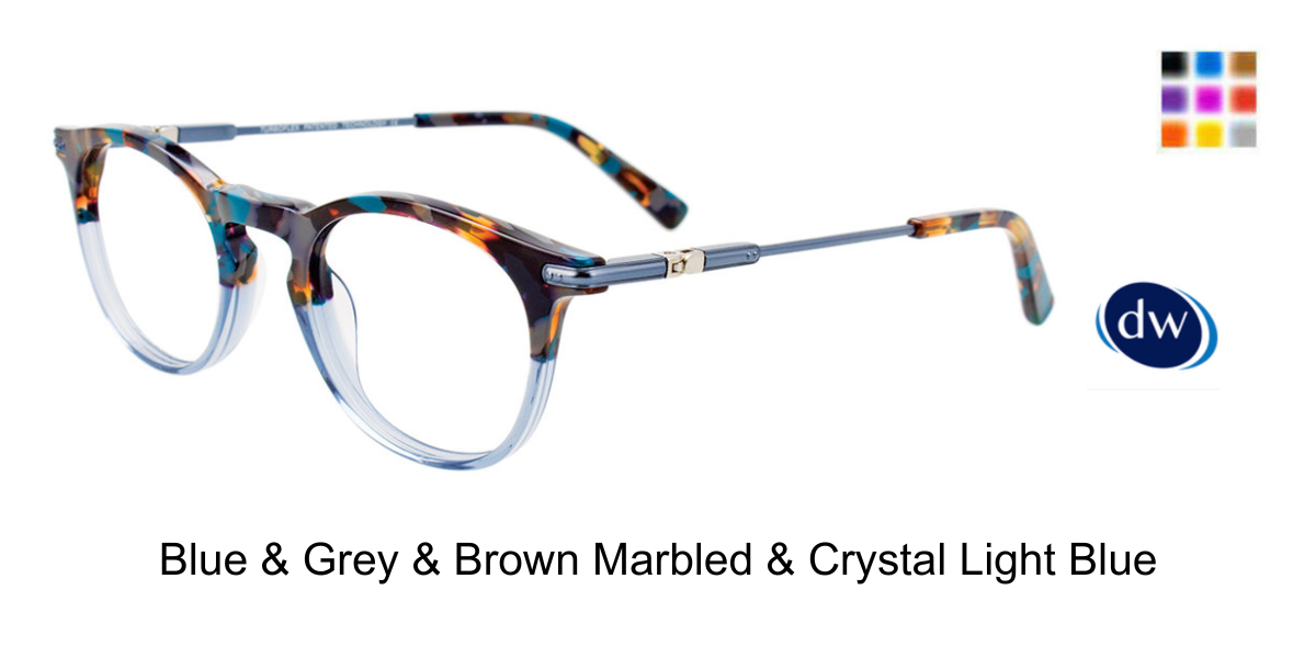 Blue Grey Brown Marbled Crystal Light Blue