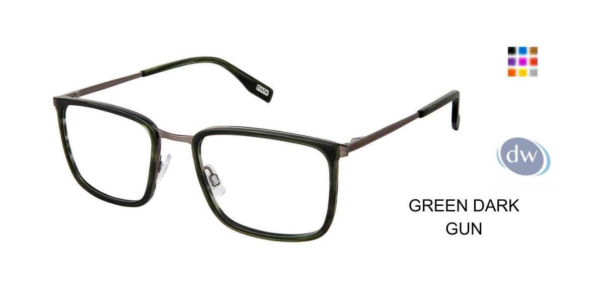EVATIK E-9252 Eyeglasses Green Dark Gun