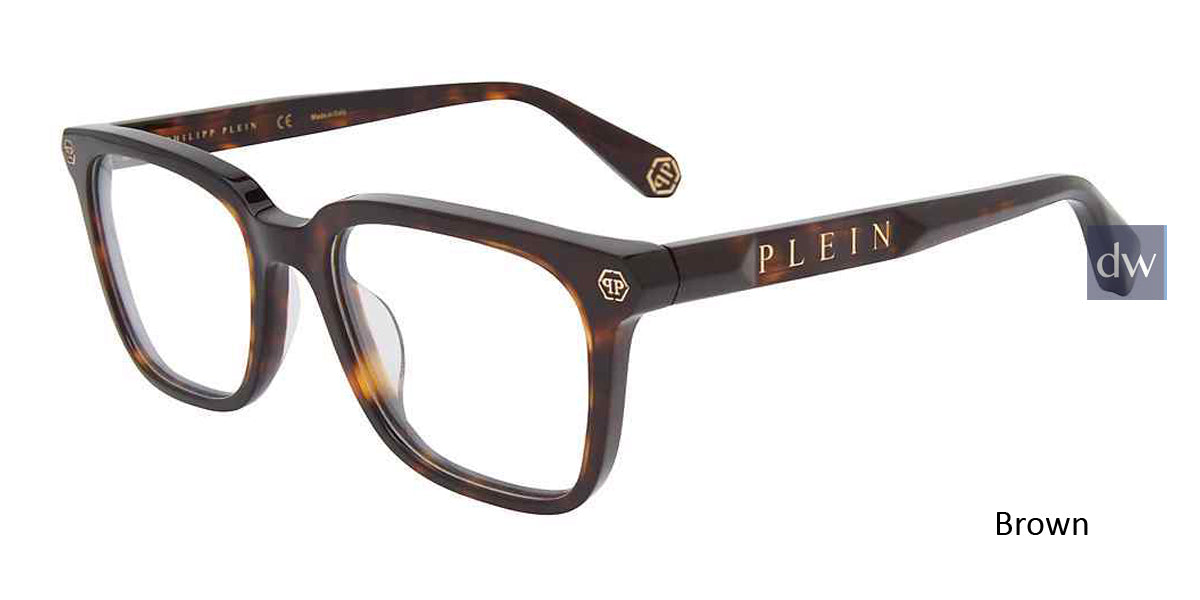 Brown Philipp Plein VPP015M Eyeglasses.