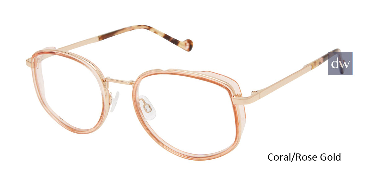 Coral/Rose Gold Mini 741019 Eyeglasses.