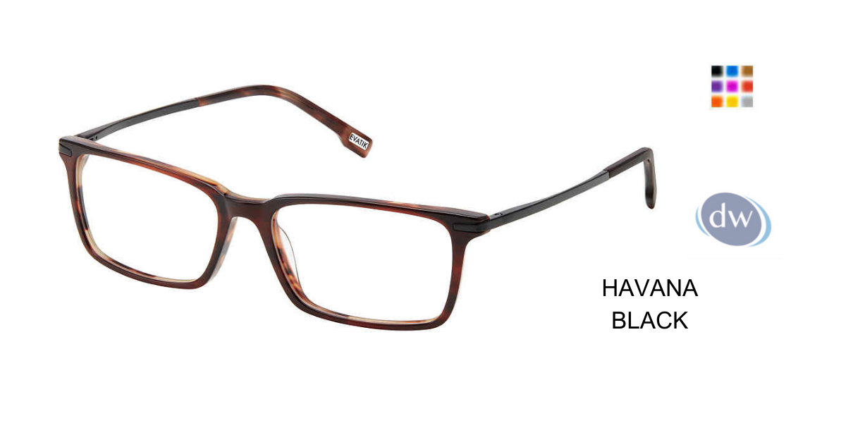 EVATIK E-9240 Eyeglasses HAVANA BLACK