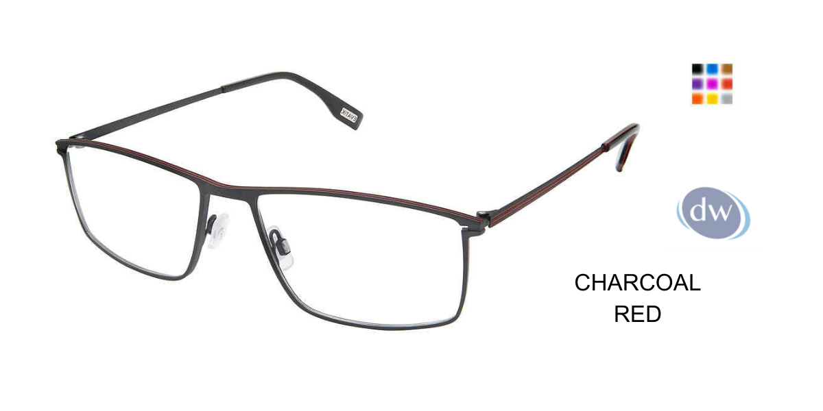 EVATIK E-9226 Eyeglasses CHARCOAL RED