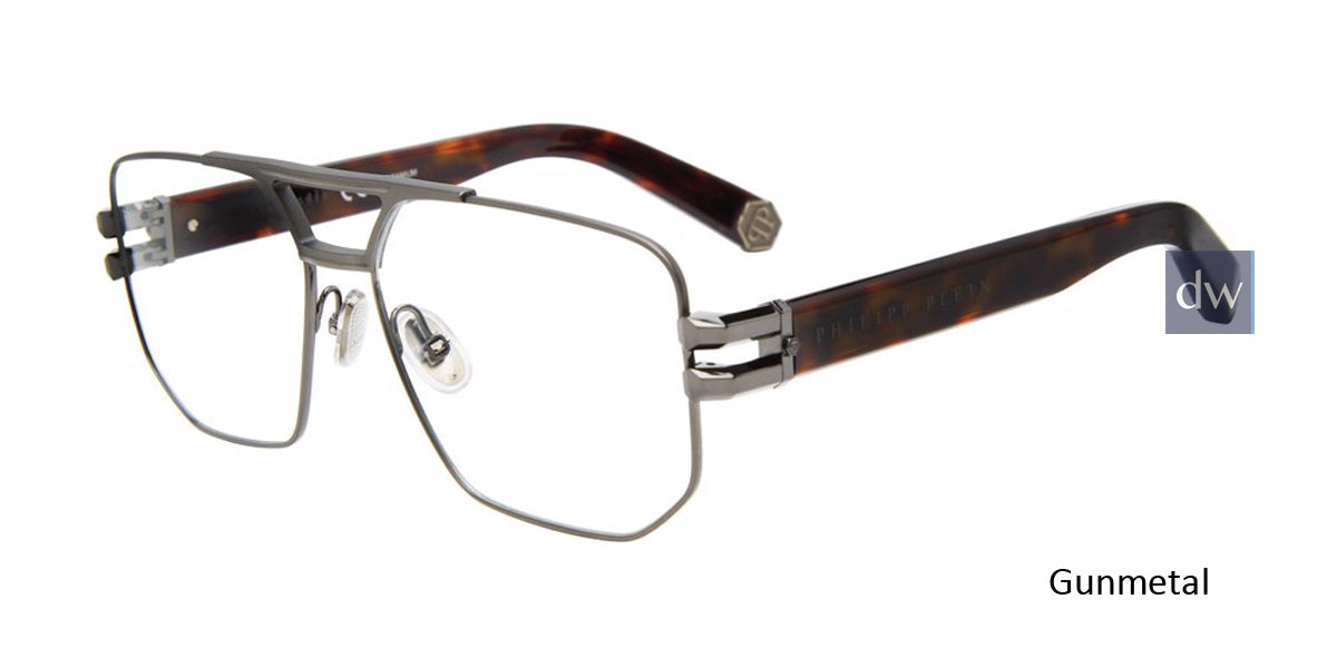 Gunmetal Philipp Plein VPP022M Eyeglasses.