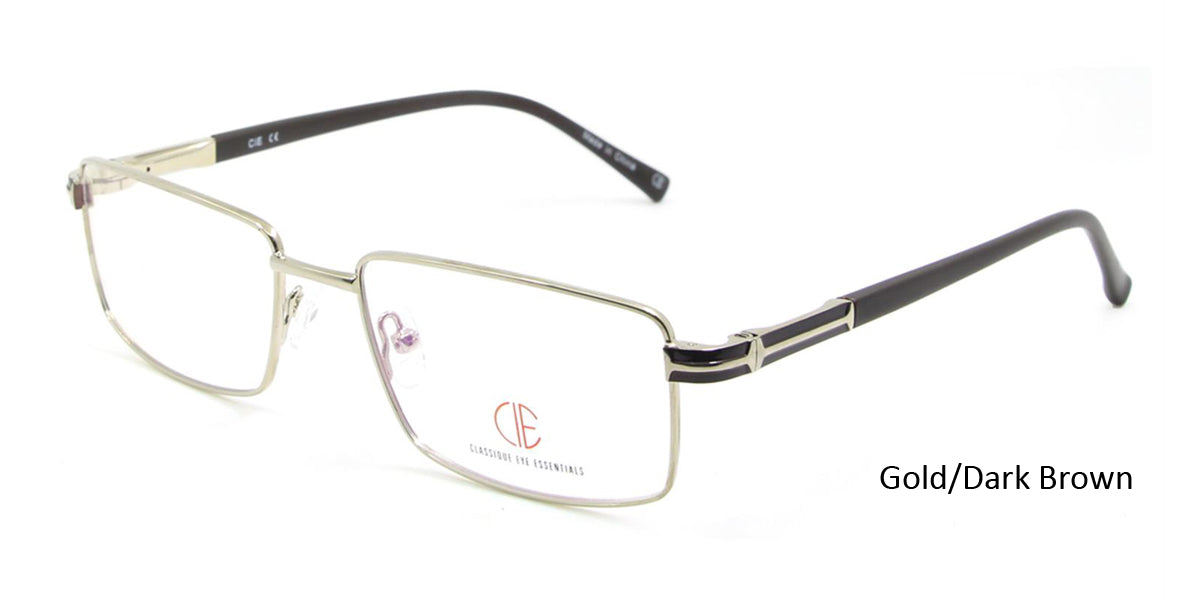Gold/Dark Brown CIE SEC113 Eyeglasses.