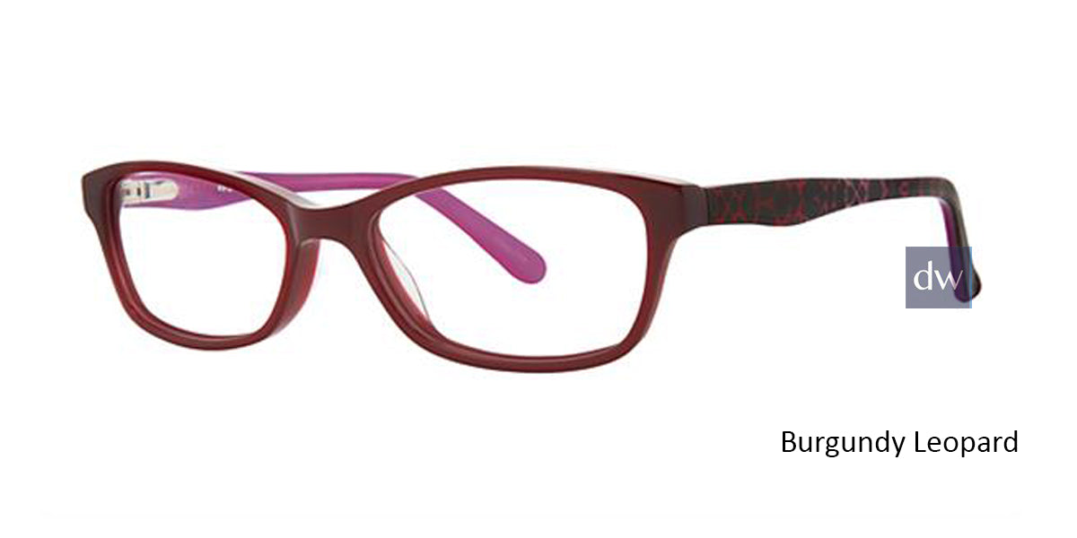 Burgundy Leopard K12 4101 Eyeglasses - Teenager