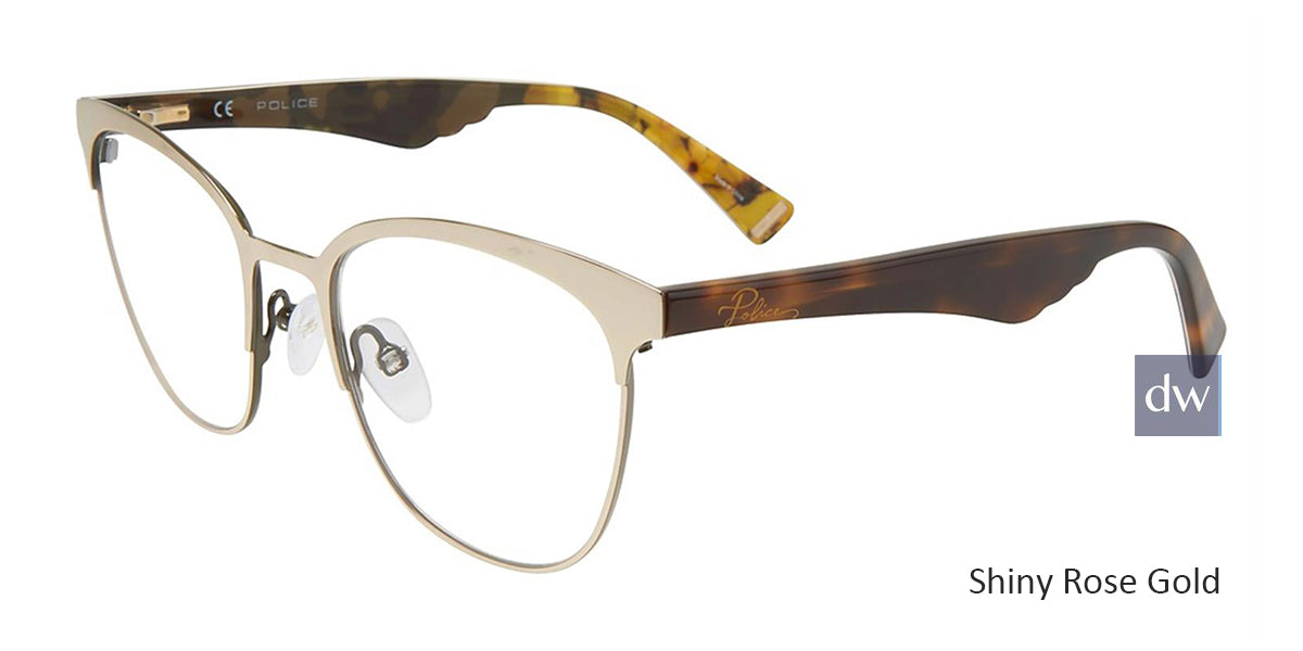 Shiny Rose Gold Police VPL417 Eyeglasses.