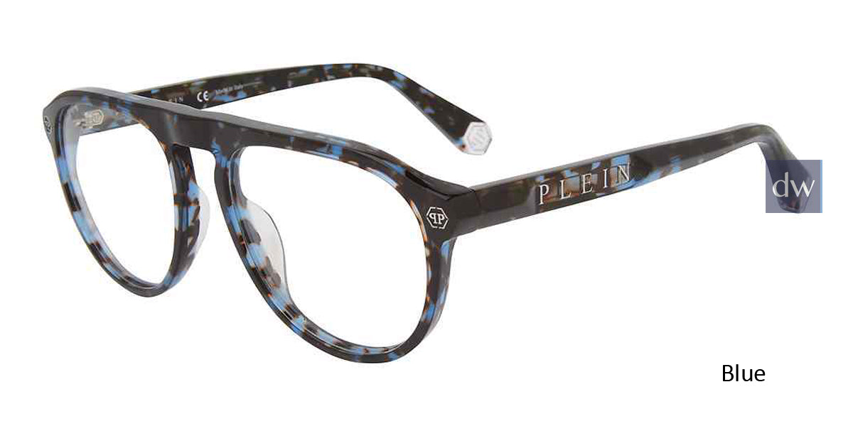 Blue Philipp Plein VPP016M Eyeglasses.