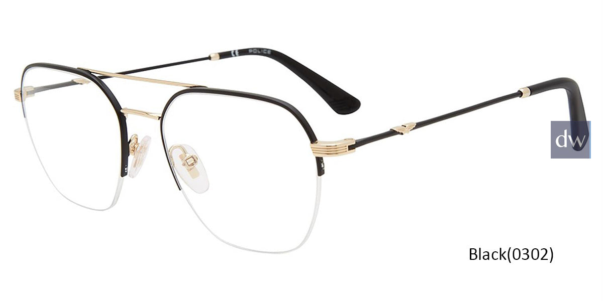 Black (0302) Police VPLD02 Eyeglasses.