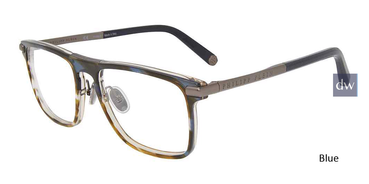 Blue Philipp Plein VPP019M Eyeglasses.