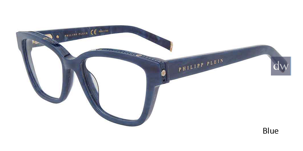 Blue Philipp Plein VPP034S Eyeglasses.