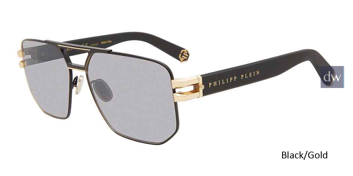 Black/Gold Philipp Plein SPP012M Sunglasses.