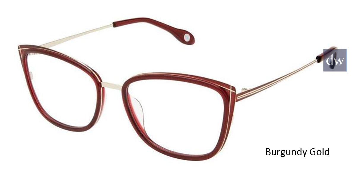 Burgundy Gold Fysh 3666 Eyeglasses.