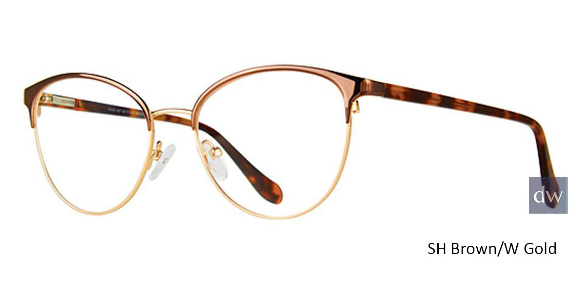 SH Brown/W Gold Vivid Collection Vivid 407 Eyeglasses