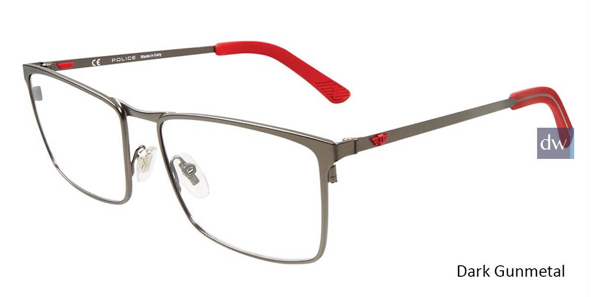 Dark Gunmetal Police VPL555 Eyeglasses.