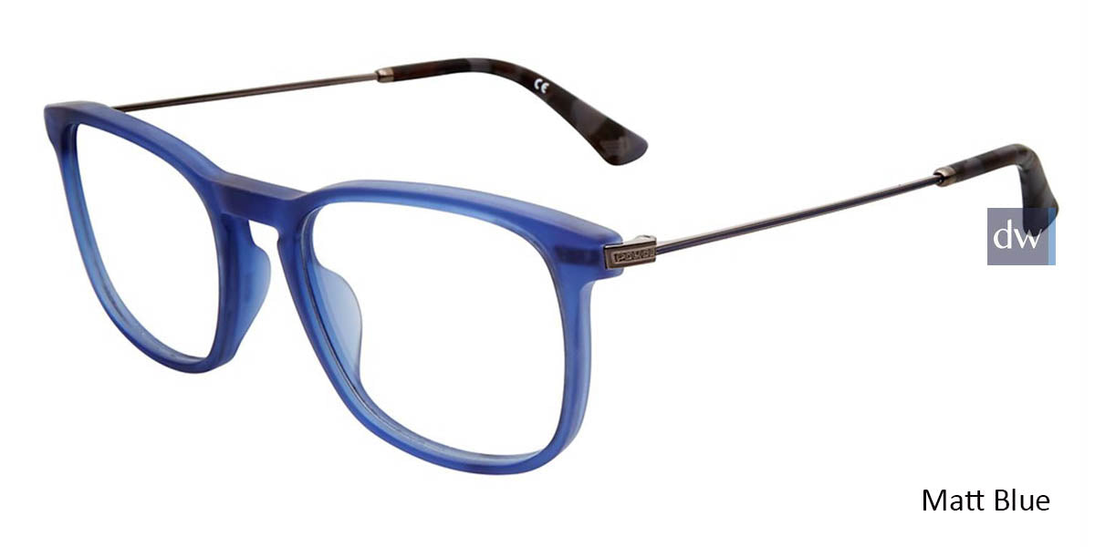 Matte Blue Police VPL562N Eyeglasses.