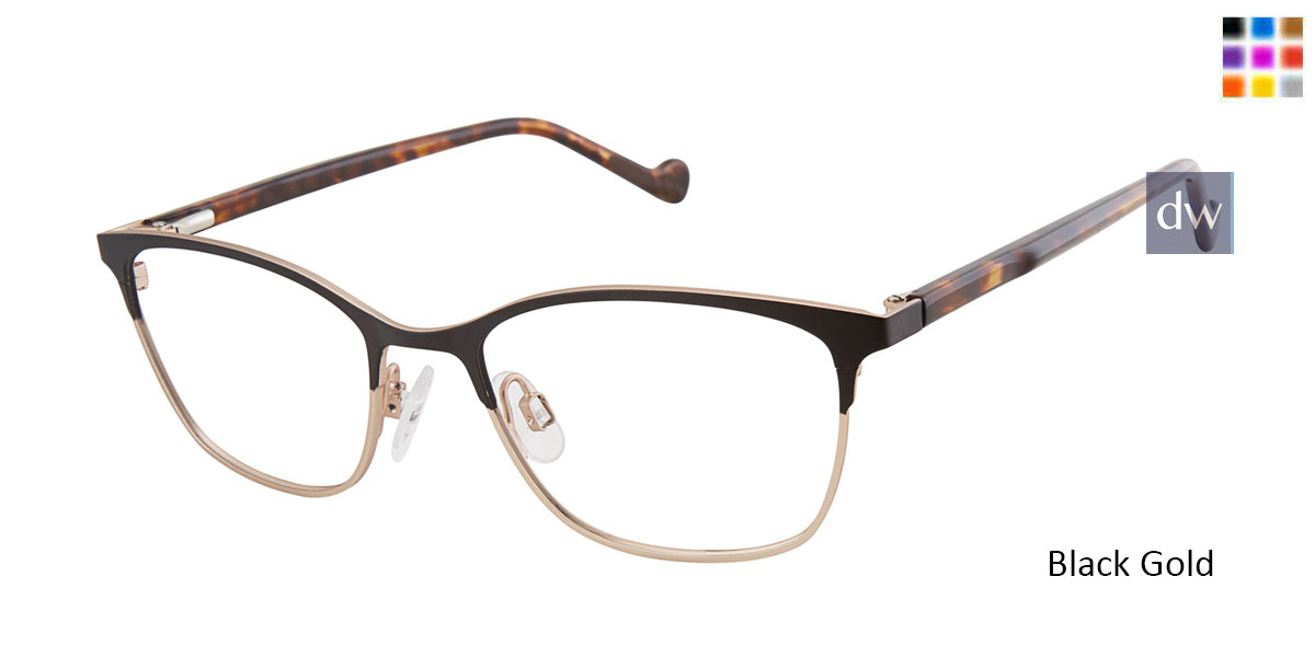 Black/Gold Mini 761003 Eyeglasses - Teenager
