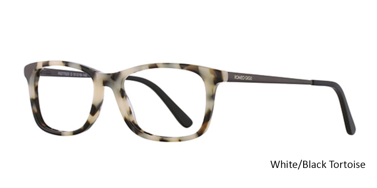 White/Black Tortoise Romeo Gigli RG77020 Eyeglasses.
